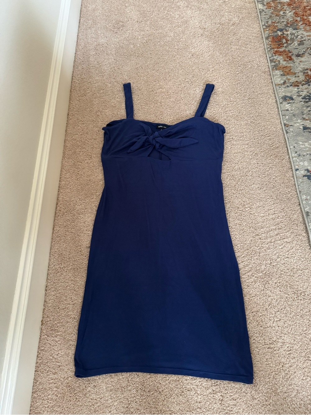BCBG Navy Knot-Front Tank Dress